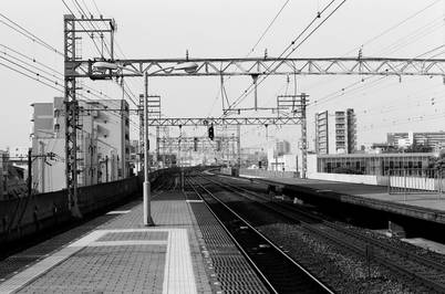 A. Henry Rose UTSOA architecture Japan Japanese Railway Railroad Nankai 35mm black and white film 